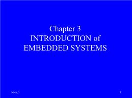 Bài giảng Các hệ thống tin học công nghiệp - Chương 3: Introduction of Embedded Systems