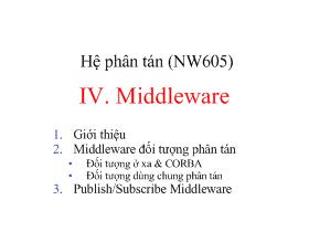 Bài giảng Hệ phân tán - Middleware
