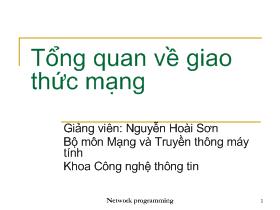 Bài giảng Lập trình mạng - Nguyễn Hoài Sơn - Tổng quan về giao thức mạng