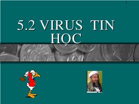 Bài giảng Tin học căn bản - Chương 5: Virus tin học
