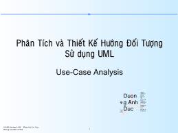 Bài giảng Phân tích và thiết kế hướng đối tượng sử dụng UML - Use-Case Analysis