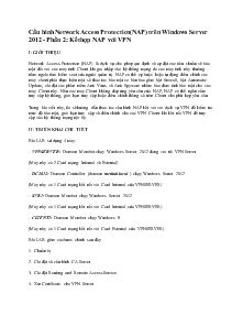 Cấu hình Network Access Protection (NAP) trên Windows Server 2012 - Phần 2: Kết hợp NAP với VPN