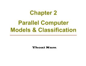 Parallel Processing & Distributed Systems - Chapter 2: Parallel Computer Models & Classification