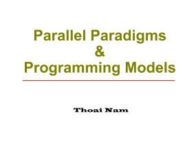 Parallel Processing & Distributed Systems - Chapter 8: Parallel Paradigms & Programming Models