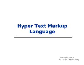 Bài giảng HTML (Hyper Text Markup Language)