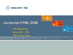 Bài giảng Javascript HTML DOM