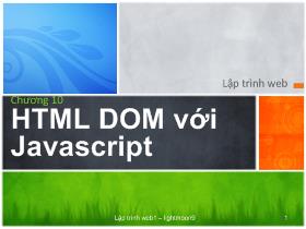 Bài giảng Lập trình Web - Chương 10: HTML DOM với Javascript