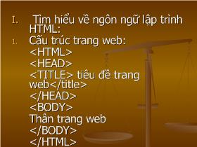 Bài giảng Ngôn ngữ HTML