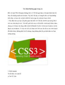 Các lệnh thường gặp trong CSS