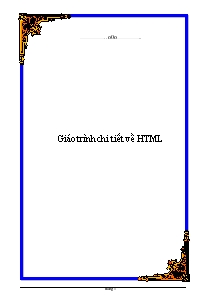 Giáo trình chi tiết về HTML