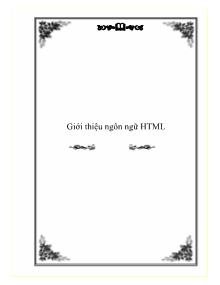 Giới thiệu ngôn ngữ HTML