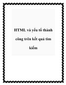 HTML và yếu tố thành công trên kết quả tìm kiếm