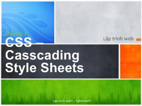 Lập trình Web - Chương 3 CSS: Casscading Style Sheets