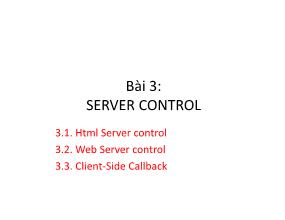 Server control
