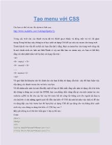 Tạo menu với CSS