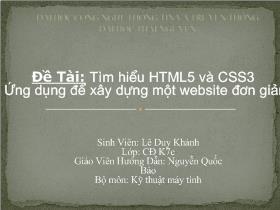 Tìm hiểu HTML5 và CSS3 Ứng dụng để xây dựng một website đơn giản