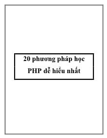 20 phương pháp học PHP dễ hiểu nhất