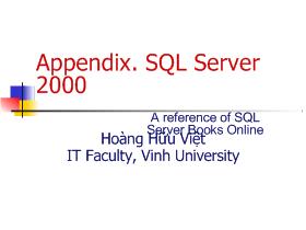 Appendix SQL Server 2000