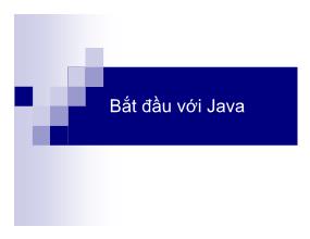 Bài giảng Bắt đầu với Java