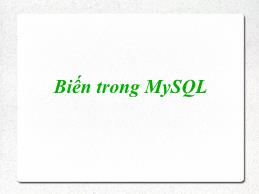 Bài giảng Biến trong MySQL