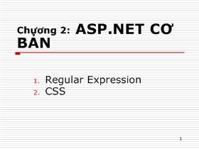 Bài giảng Lập trình ASP.NET - Chương 2: ASP.NET cơ bản