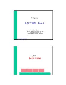 Bài giảng Lập trình Java - Bài 5: Kiểu chung