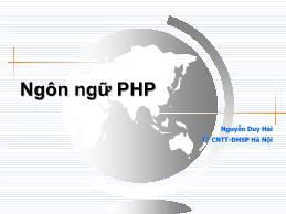 Bài giảng Ngôn ngữ PHP - Nguyễn Duy Hải