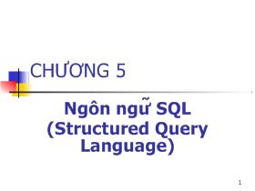 Bài giảng SQL - Chương 5: Ngôn ngữ SQL
