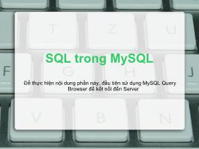 Bài giảng SQL trong MySQL
