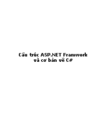 Cấu trúc ASP.NET Framework và cơ bản về C