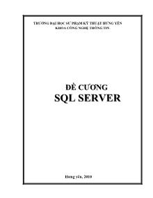 Đề cương SQL Server