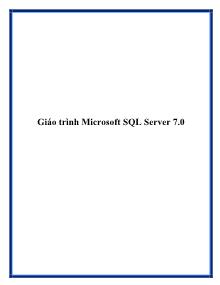 Giáo trình Microsoft SQL Server 7.0