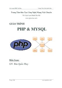 Giáo trình PHP MySQL căn bản