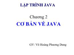 Lập trình Java cơ bản - Chương 2: Cơ bản về Java