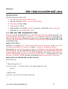 Lập trình Java cơ bản - Chương 3: Nền tảng của ngôn ngữ Java