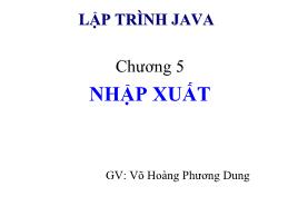 Lập trình Java cơ bản - Chương 5: Nhập xuất