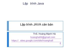 Lập trình Java - Lập trình Java căn bản