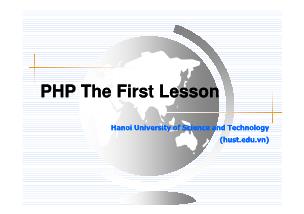 Lập trình PHP - Chương 1: Tổng quan thiết kế Web
