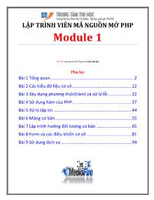 Lập trình viên mã nguồn mở PHP - Module 1