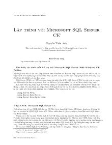 Lập trình với Microsoft SQL Server CE