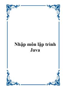 Nhập môn lập trình Java