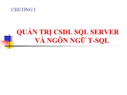 Quản trị CSDL SQL Server và ngôn ngữ T-SQL - Bài 2: Quản lý và tạo CSDL