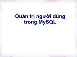 Quản trị người dùng trong MySQL