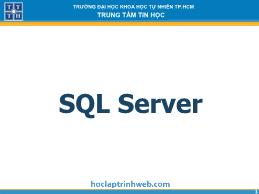 SQL Server - Bài 2: Các đối tượng trong CSDL