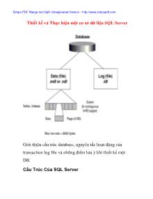 Thiết kế và Thực hiện một cơ sở dữ liệu SQL Server