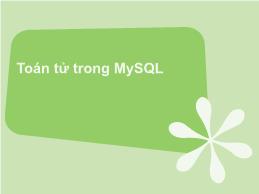 Toán tử trong MySQL