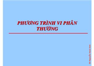 Bài giảng Matlab ứng dụng - Phương trình vi phân thường