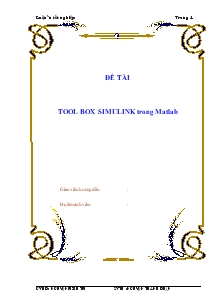 Đề tài ToolBox Simulink trong Matlab
