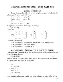 Giáo trình Matlab căn bản - Chương 3: Hệ phương trình đại số tuyến tính