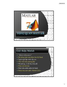 Matlab và ứng dụng - Tổng quan Matlab